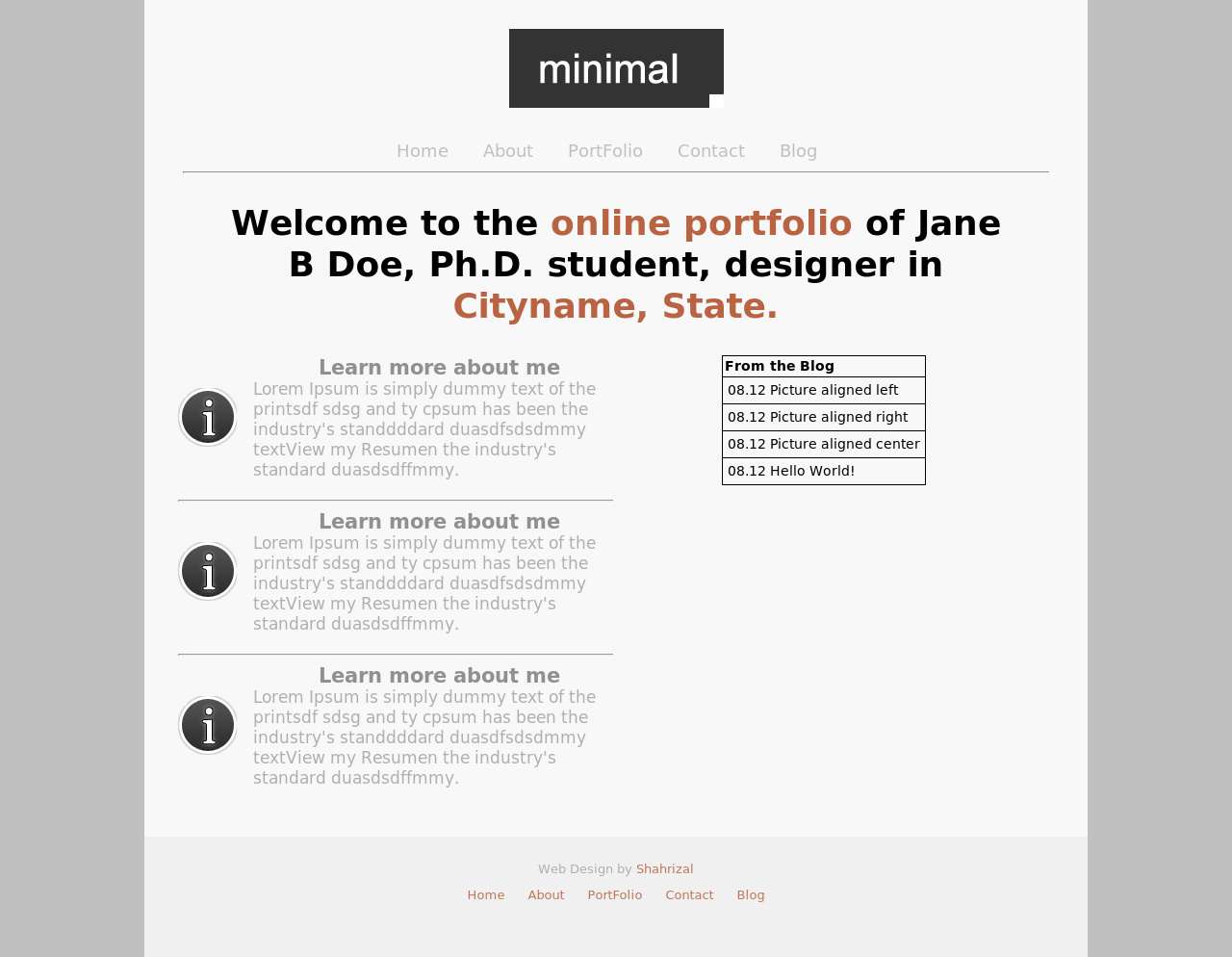 minimal HTML
